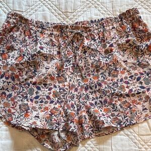 Intermix Floral Print Drawstring Shorts